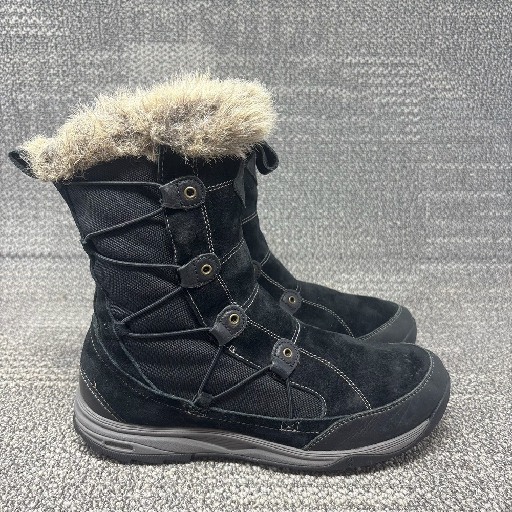Teva Little Cloud Boots Black Waterproof Faux Fur Winter Womens Size 10 1001457